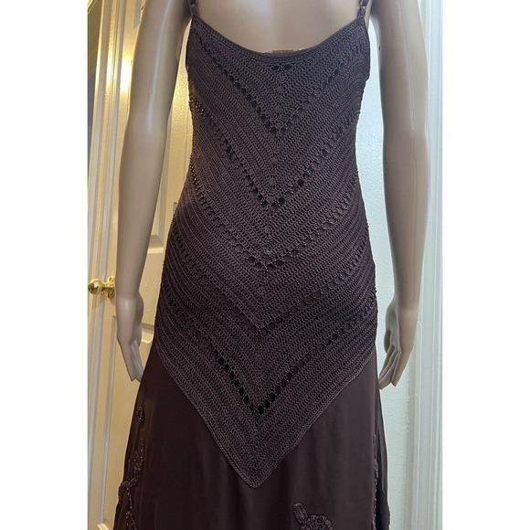 Kroshetta Papillon Womens Beaded Crochet Gown Large Hand Made Embroidered‎ - Picture 2 of 16